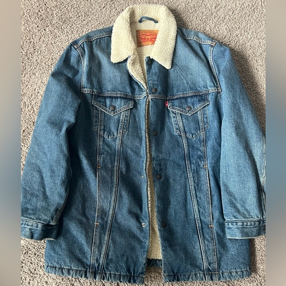 Levi's Other - Mens LARGE levi’s denim/wool jacket
